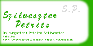 szilveszter petrits business card